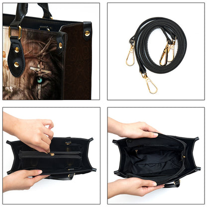 Personalized Be Strong And Let Your Heart Take Courage Unique Leather Bag - Christian Pu Leather Bags For Women