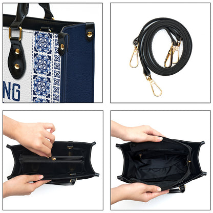 Personalized Be Strong In Your Faith Unique Leather Bag - Christian Pu Leather Bags For Women