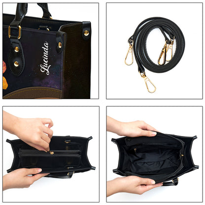 Personalized Because He Lives I Can Face Tomorrow Pretty Leather Bag - Christian Pu Leather Bags For Women