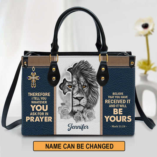 Personalized Believe That You Have Received It Unique Leather Bag - Christian Pu Leather Bags For Women