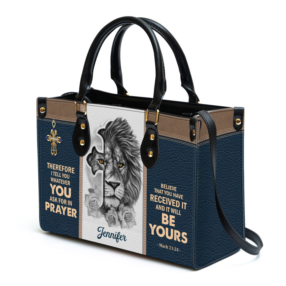 Personalized Believe That You Have Received It Unique Leather Bag - Christian Pu Leather Bags For Women