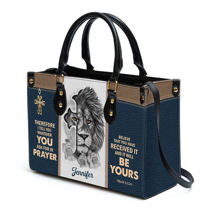 Personalized Believe That You Have Received It Unique Leather Bag - Christian Pu Leather Bags For Women