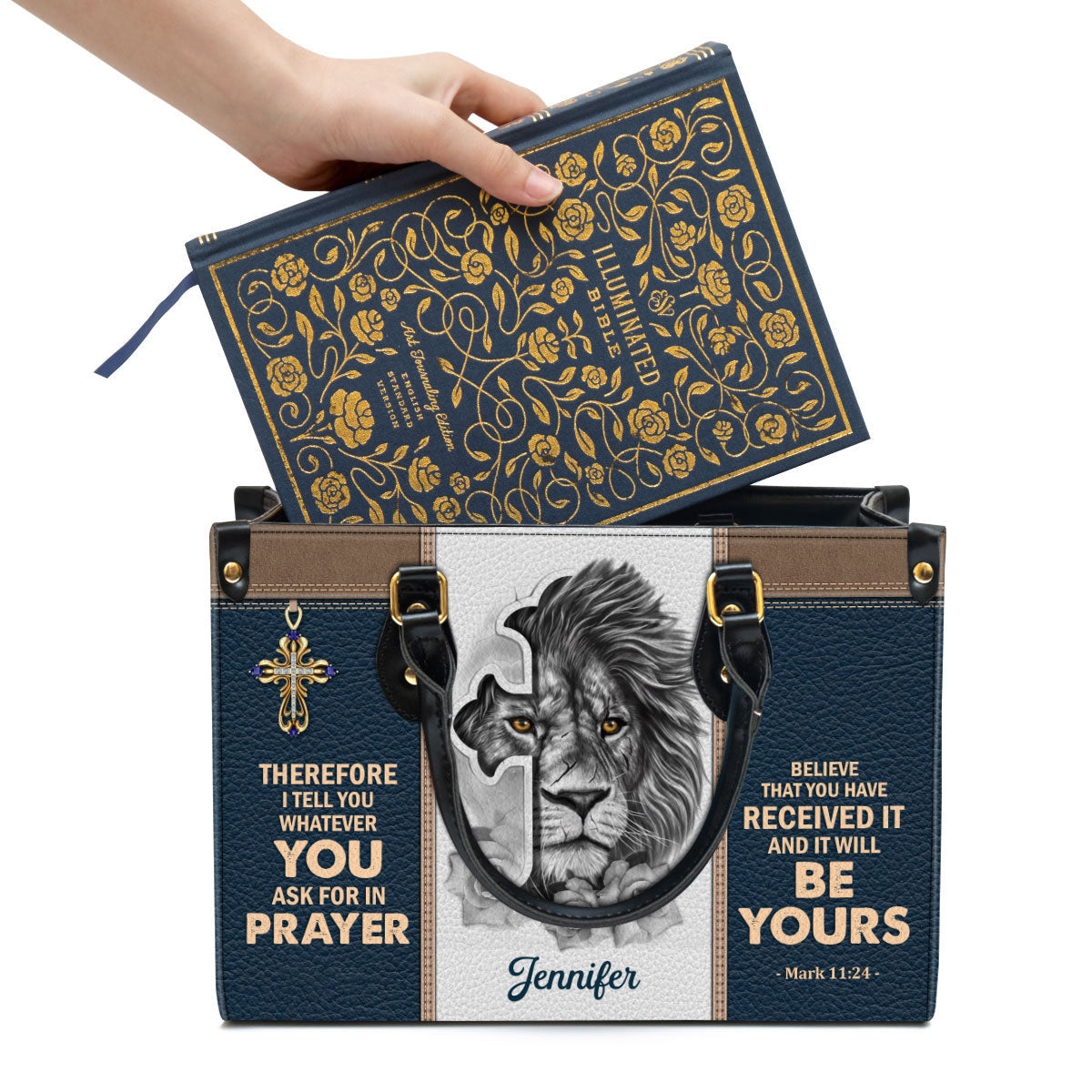 Personalized Believe That You Have Received It Unique Leather Bag - Christian Pu Leather Bags For Women