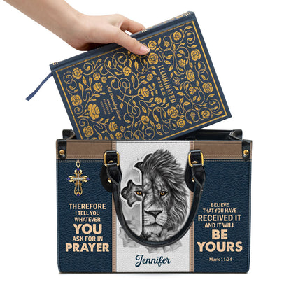 Personalized Believe That You Have Received It Unique Leather Bag - Christian Pu Leather Bags For Women