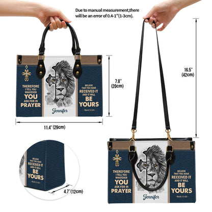 Personalized Believe That You Have Received It Unique Leather Bag - Christian Pu Leather Bags For Women