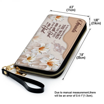 Personalized Butterfly Clutch Purse - The Word Was With God Clutch Purse - Women Clutch Purse