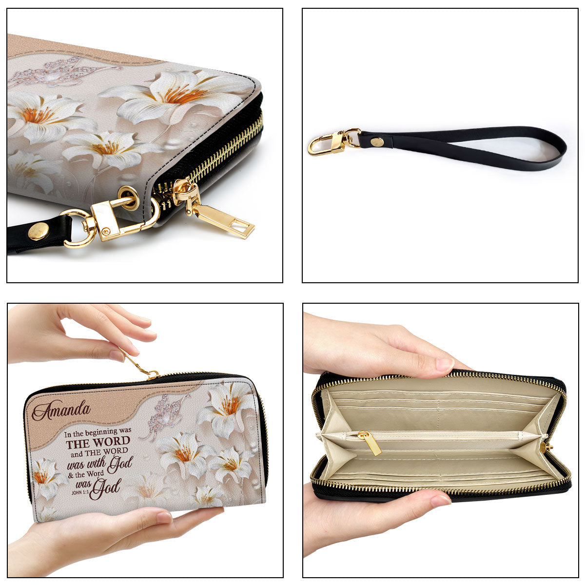 Personalized Butterfly Clutch Purse - The Word Was With God Clutch Purse - Women Clutch Purse