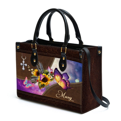 Personalized Butterfly Leather Bag - Christian Pu Leather Bags For Women