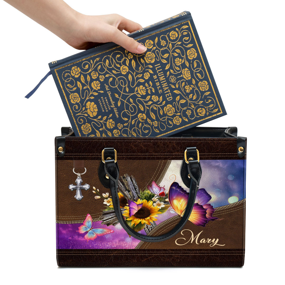 Personalized Butterfly Leather Bag - Christian Pu Leather Bags For Women