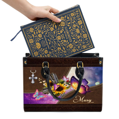 Personalized Butterfly Leather Bag - Christian Pu Leather Bags For Women