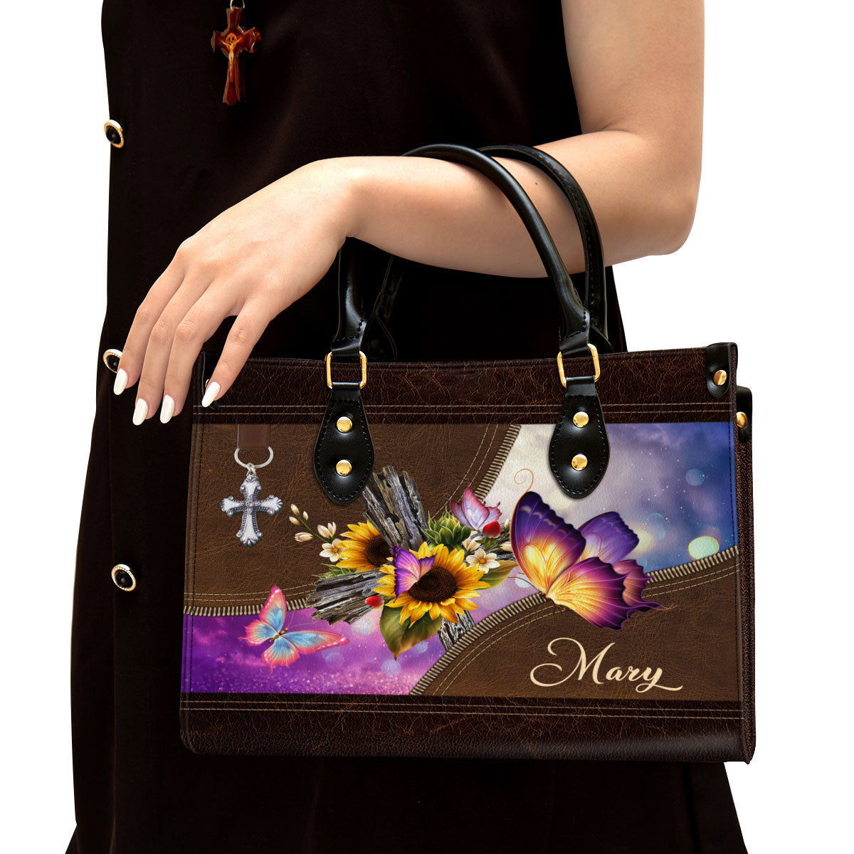 Personalized Butterfly Leather Bag - Christian Pu Leather Bags For Women
