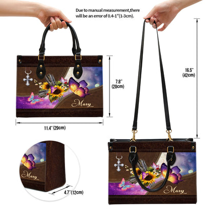 Personalized Butterfly Leather Bag - Christian Pu Leather Bags For Women