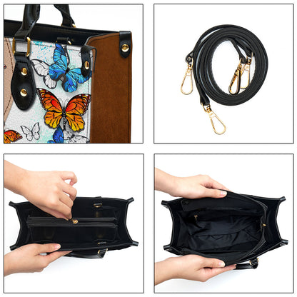 Personalized Butterfly The Lord Bless You And Keep You Leather Bag - Christian Pu Leather Bags For Women