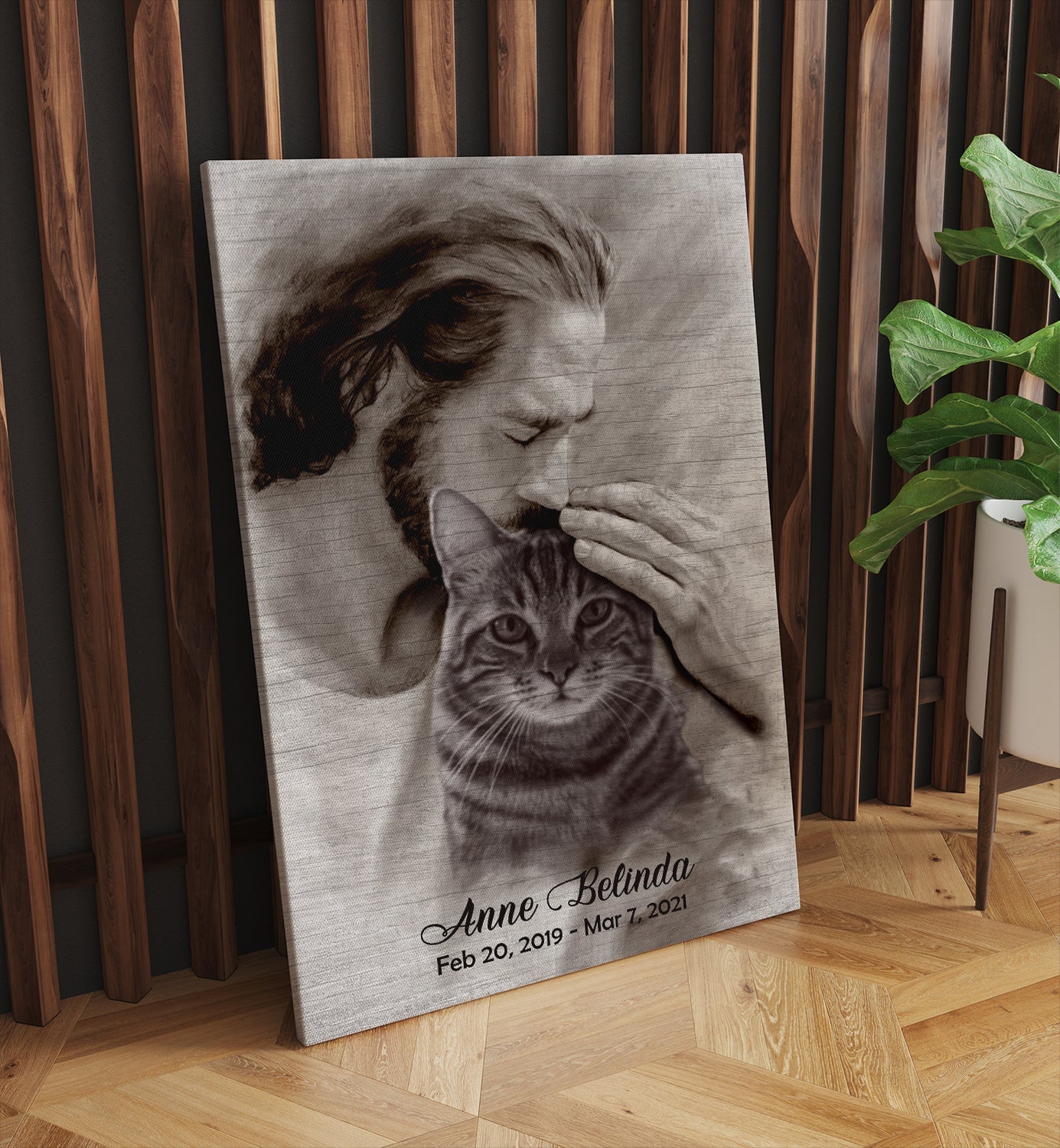 Personalized Canvas For The Loss Of Cat - Custom Photo, Name And Date