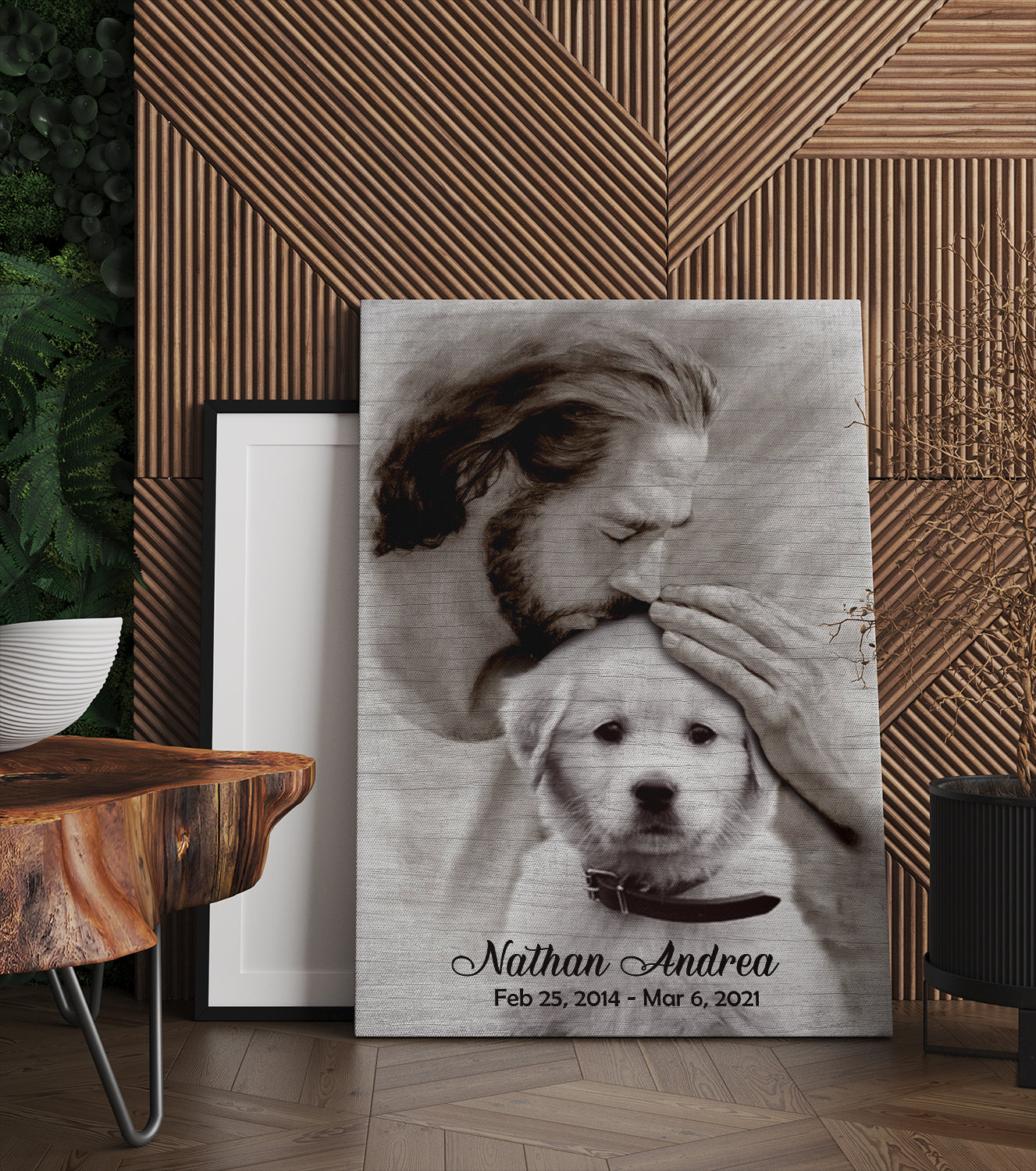 Personalized Canvas For The Loss Of Dog - Safe In God's Hand - Custom Photo, Name And Date