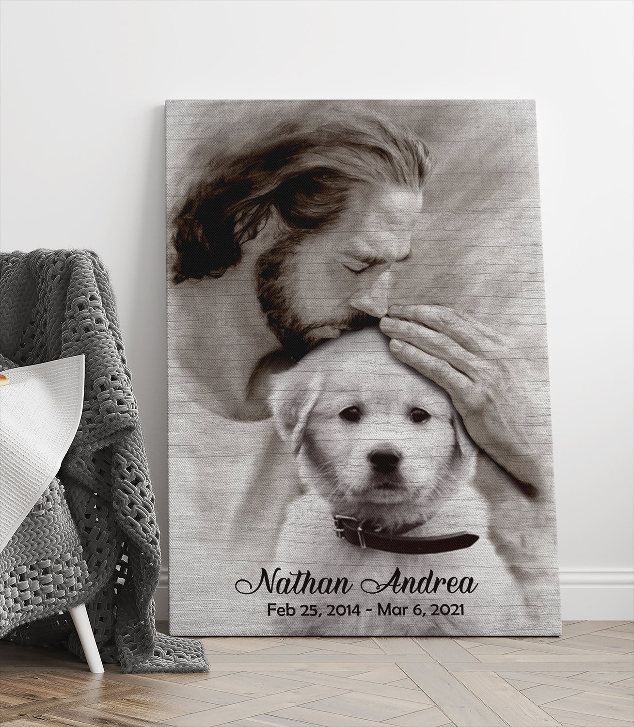 Personalized Canvas For The Loss Of Dog - Safe In God's Hand - Custom Photo, Name And Date