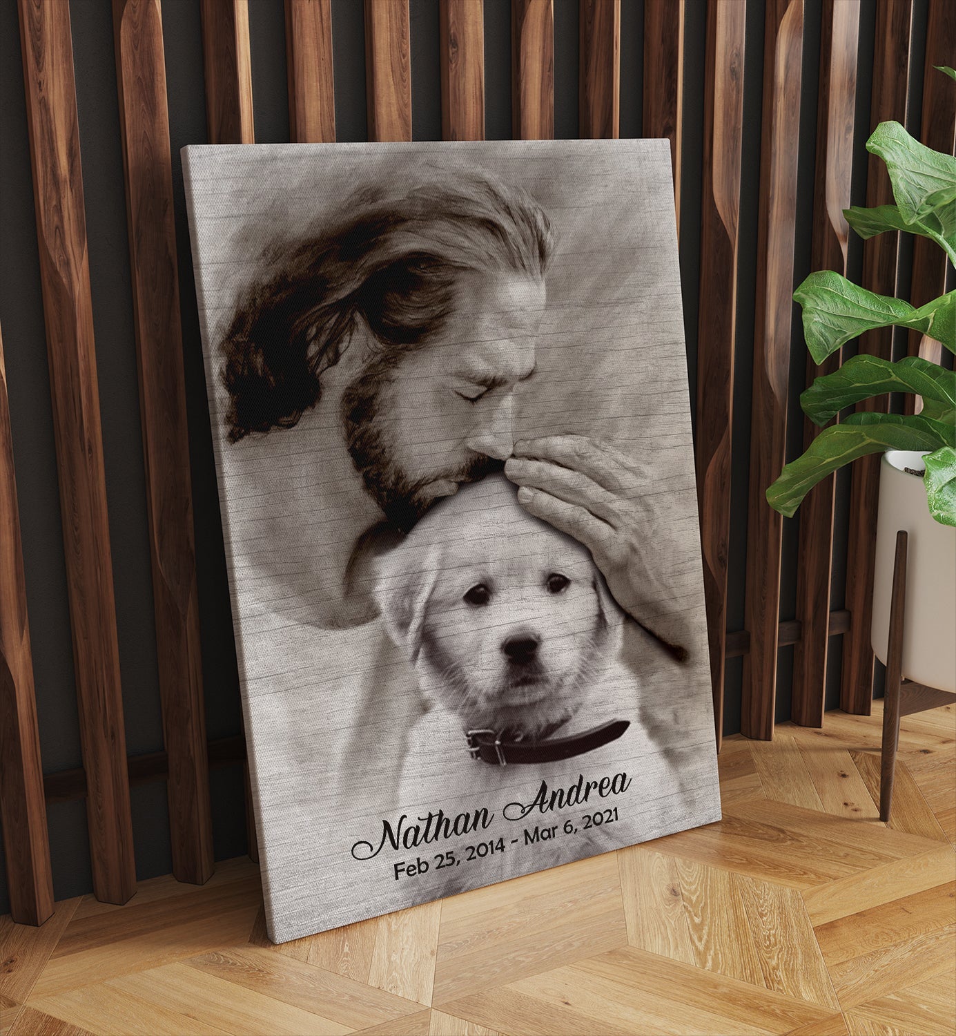 Personalized Canvas For The Loss Of Dog - Safe In God's Hand - Custom Photo, Name And Date