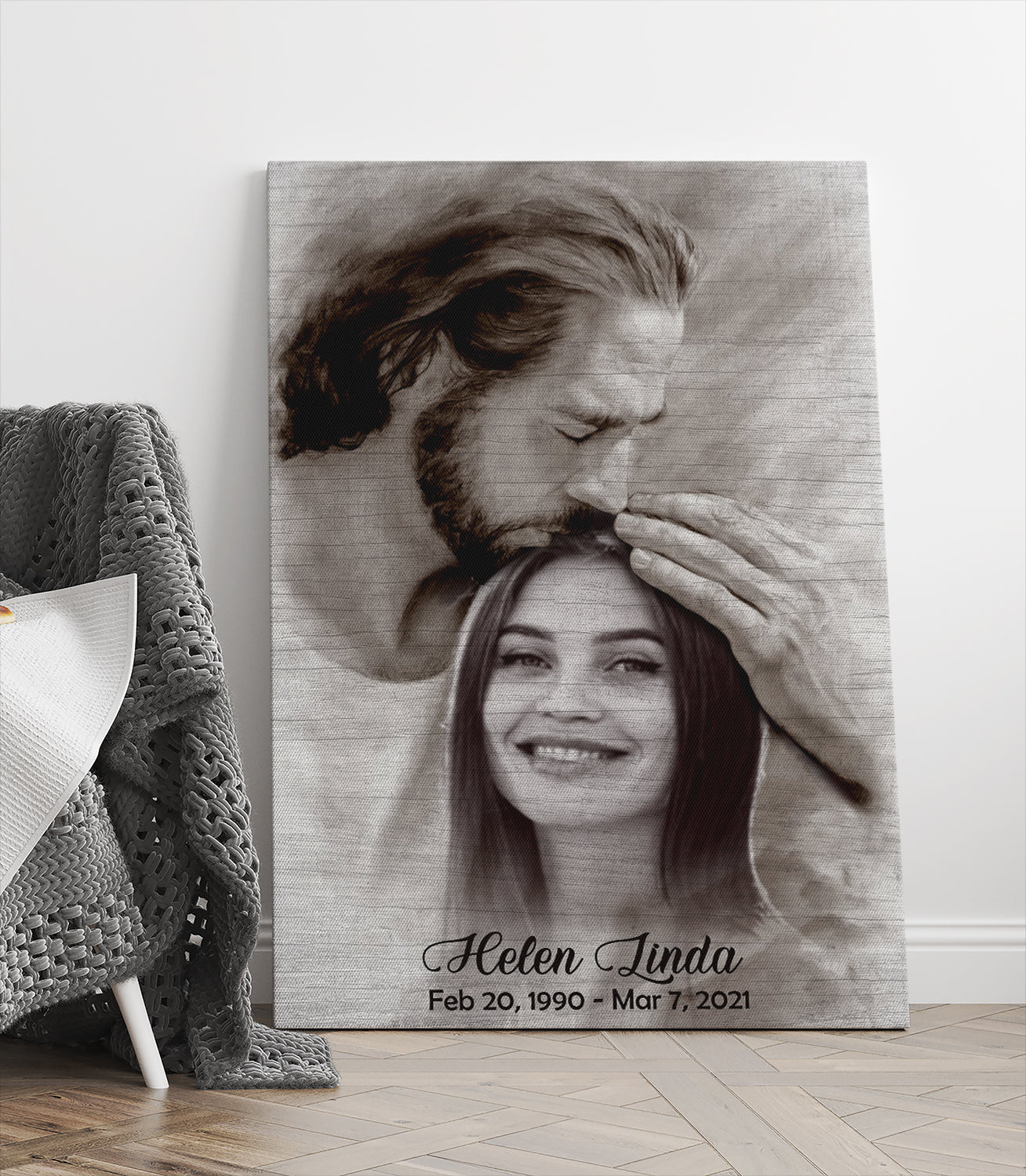 Personalized Canvas For The Loss Of Your Loved One - Custom Photo, Name And Date