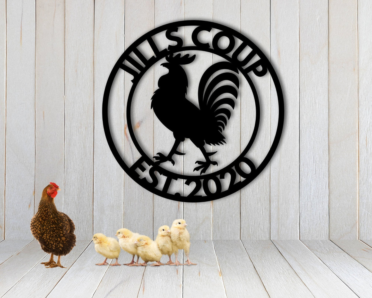 Personalized Chicken Farm Metal Sign Custom Metal Chicken Coop Signs Metal Hen House Sign Names Family Name Metal Sign For Farm House