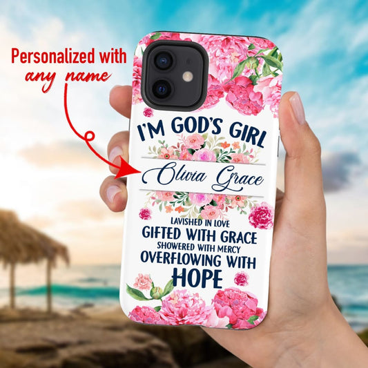 Personalized Christian Gifts I Am God's Girl Lavished In Love Custom Iphone Case - Inspirational Bible Scripture iPhone Cases