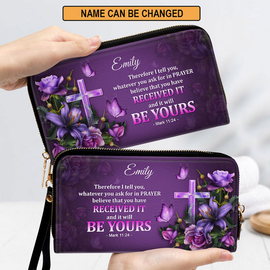 Personalized Clutch Purse - Believe That You Have Received It Clutch Purse - Women Clutch Purse