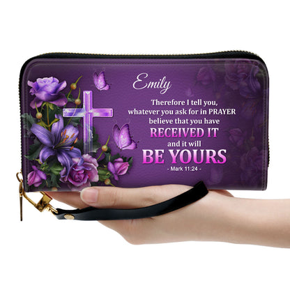 Personalized Clutch Purse - Believe That You Have Received It Clutch Purse - Women Clutch Purse