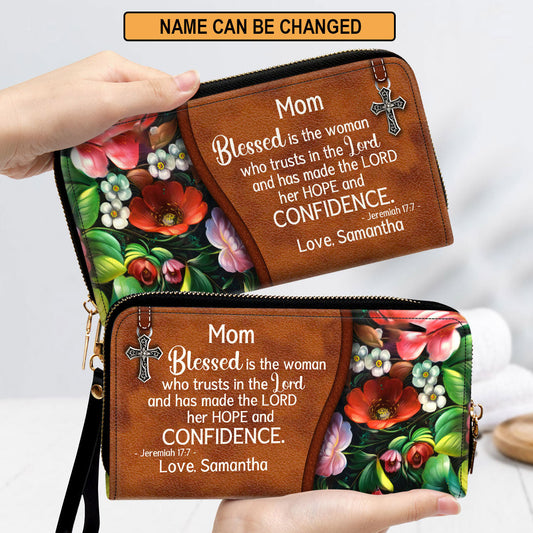 Personalized Clutch Purse - Blessed Is The Woman Who Trusts In The Lord Clutch Purse - Women Clutch Purse