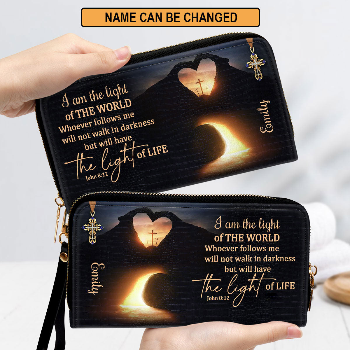 Personalized Clutch Purse - I Am The Light Of The World Clutch Purse - Women Clutch Purse