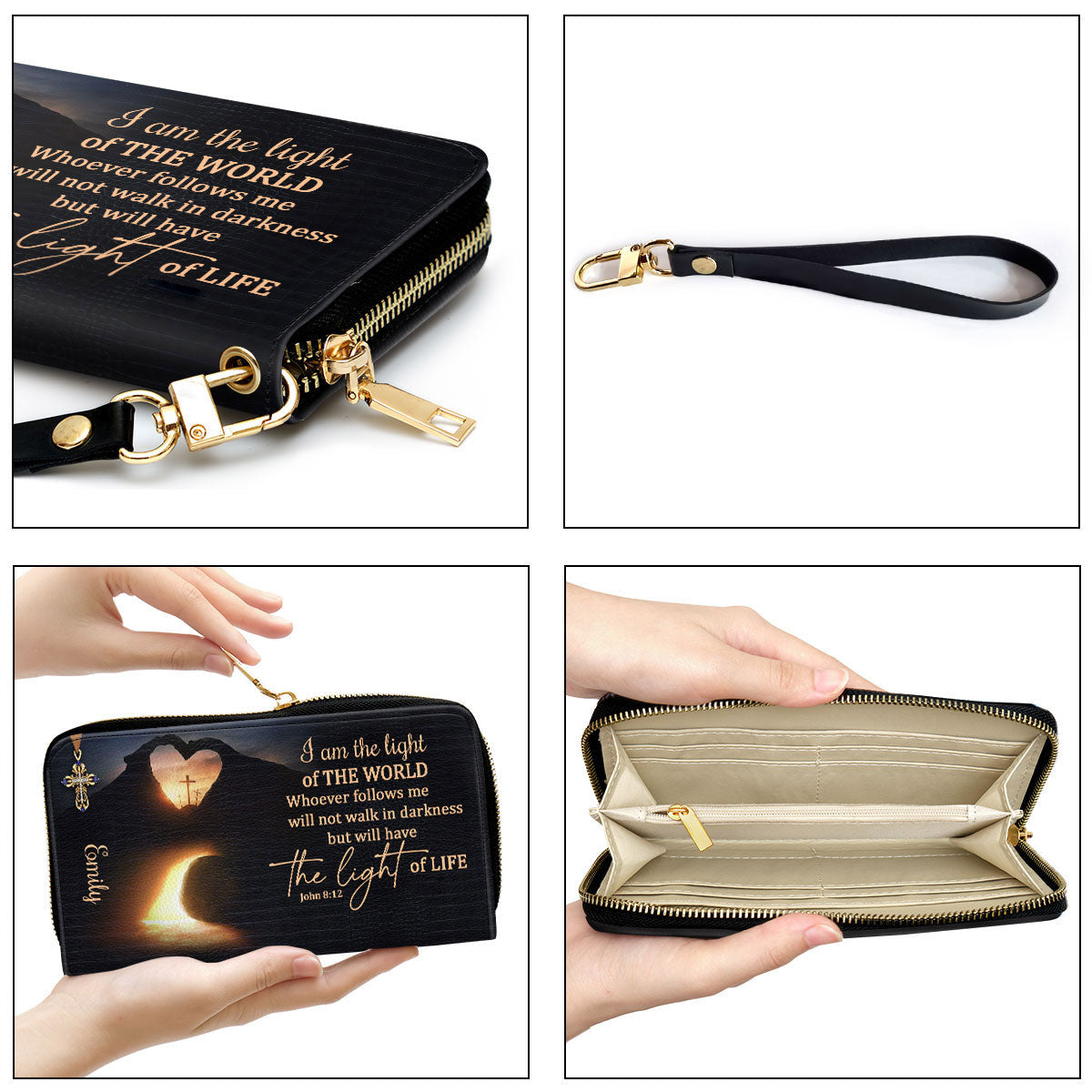 Personalized Clutch Purse - I Am The Light Of The World Clutch Purse - Women Clutch Purse
