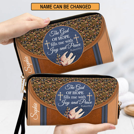 Personalized Clutch Purse - The God Of Hope Fill Me With Joy And Peace Clutch Purse - Women Clutch Purse