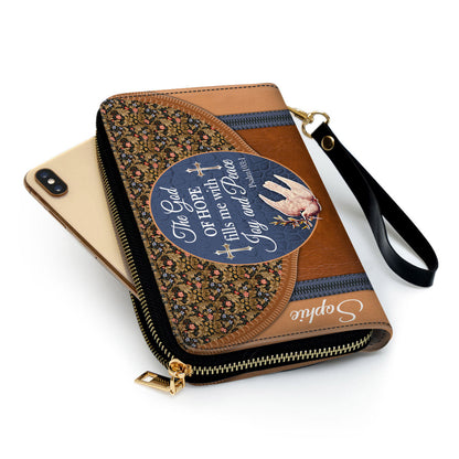 Personalized Clutch Purse - The God Of Hope Fill Me With Joy And Peace Clutch Purse - Women Clutch Purse