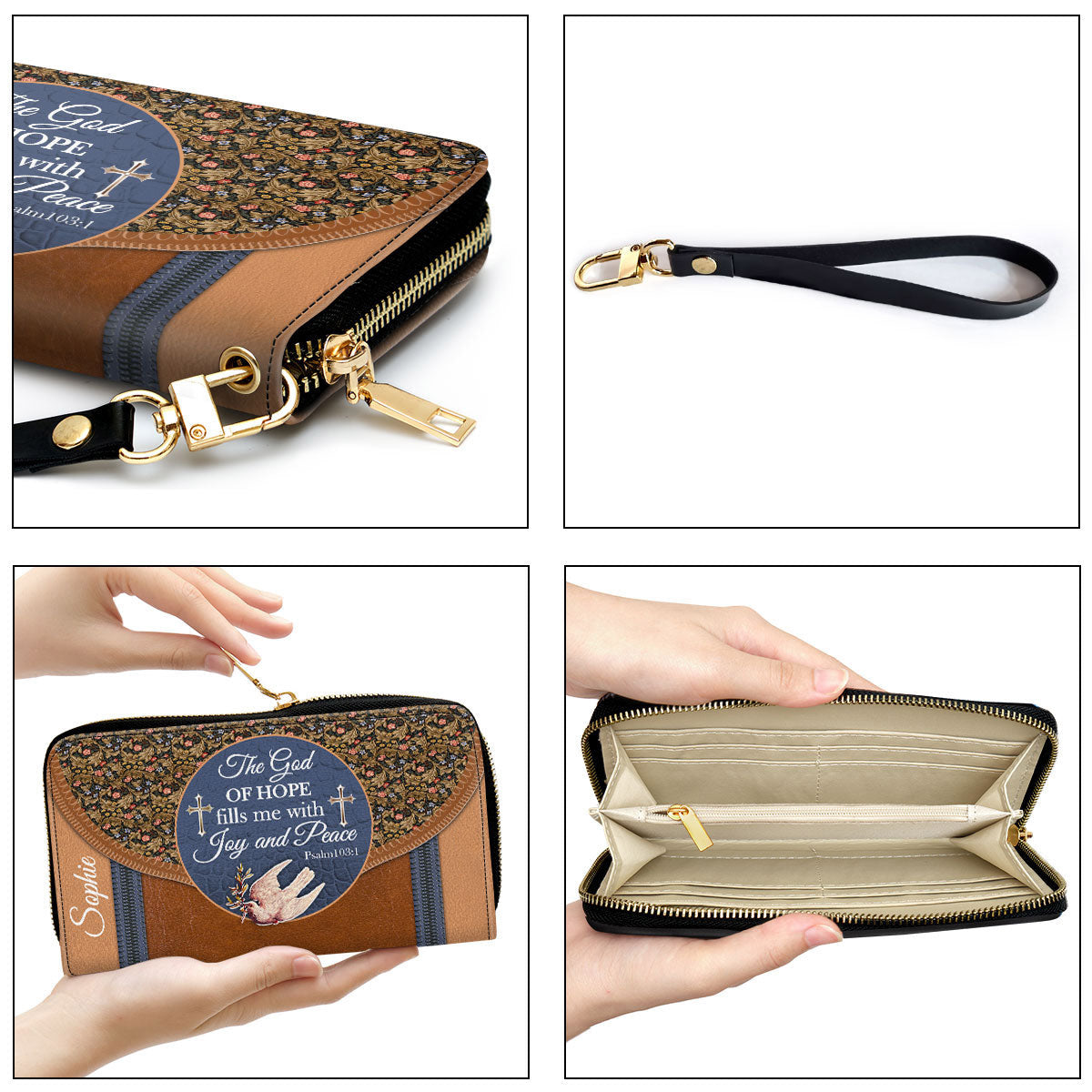 Personalized Clutch Purse - The God Of Hope Fill Me With Joy And Peace Clutch Purse - Women Clutch Purse