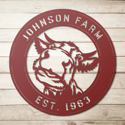Personalized Cow Metal Sign For Farmers - Custom Farmhouse Decor For House - Farm House Decor
