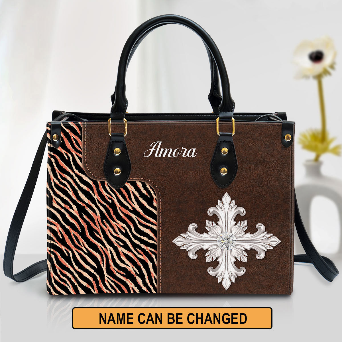 Personalized Cross Leather Bag - Christian Pu Leather Bags For Women