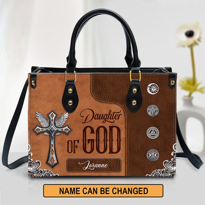 Personalized Daughter Of God Leather Bag - Christian Pu Leather Bags For Women