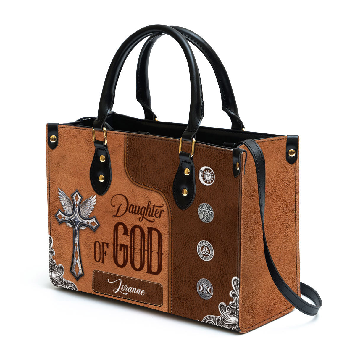 Personalized Daughter Of God Leather Bag - Christian Pu Leather Bags For Women