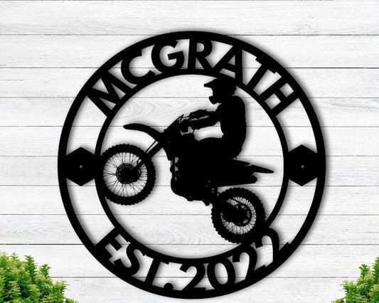 Personalized Dirtbike Sign - Custom Metal Motorcycle Sign - Personalized Sign Metal Sign For Motocross Sign Motocross Gift