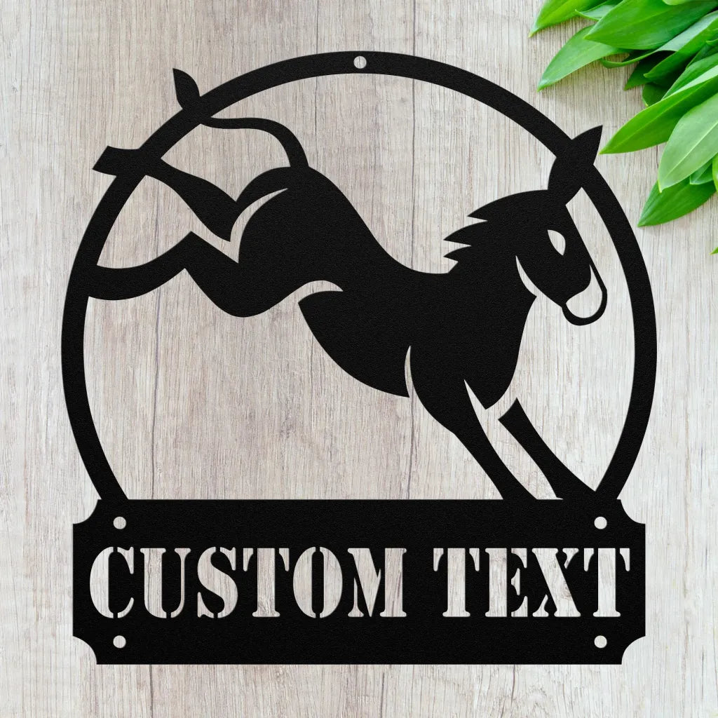 Donkey Rodeo Sign Personalized Donkey Metal Wall Art - Custom Donkey Sign For Farm Decor ...