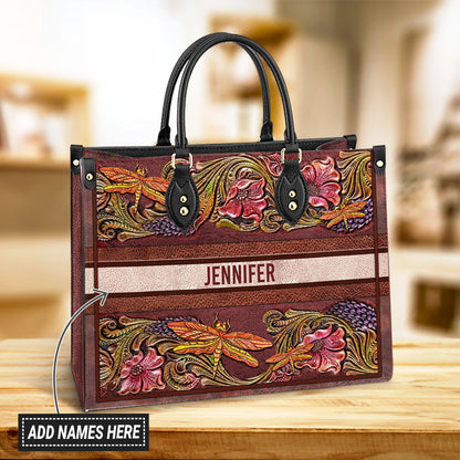 Personalized Dragonfly Leather Leather Bag - Women's Pu Leather Bag - Best Mother's Day Gifts