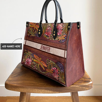 Personalized Dragonfly Leather Leather Bag - Women's Pu Leather Bag - Best Mother's Day Gifts