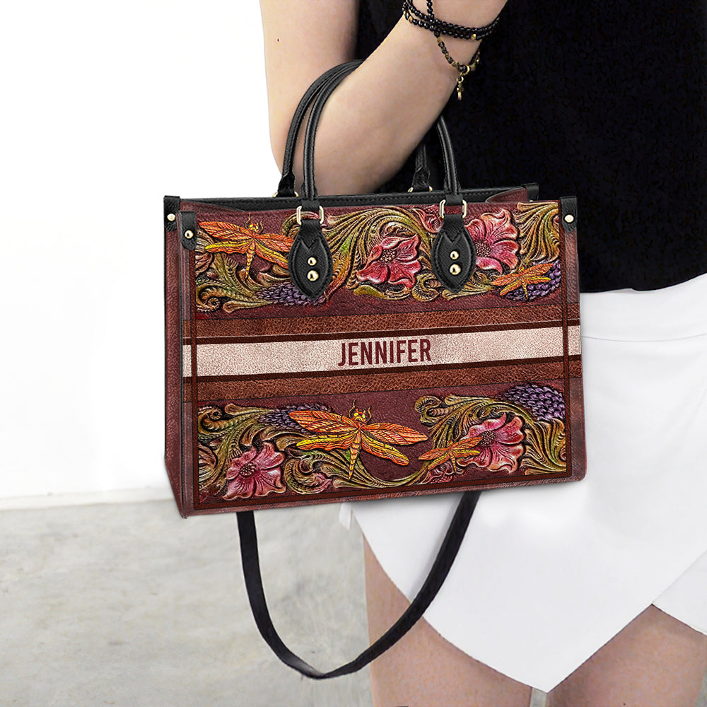 Personalized Dragonfly Leather Leather Bag - Women's Pu Leather Bag - Best Mother's Day Gifts