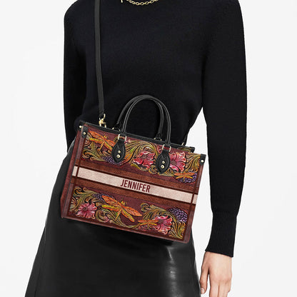 Personalized Dragonfly Leather Leather Bag - Women's Pu Leather Bag - Best Mother's Day Gifts