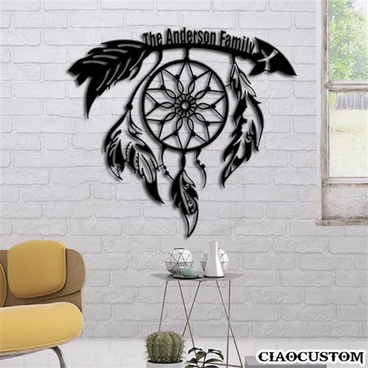 Personalized Dream Catcher Native American Metal Sign - Native American Wall Decor - Friends For Gift