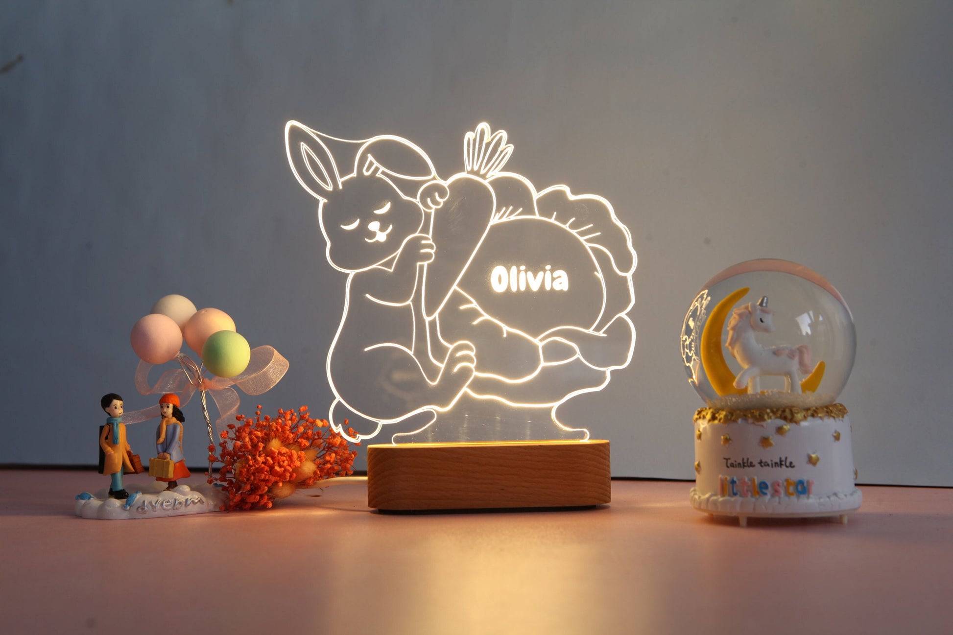 Personalized Easter Bunny Night Light - Boys and Girls Easter Gift - Express Shipping - Personalized Easter Gifts - Personalised Easter Gift