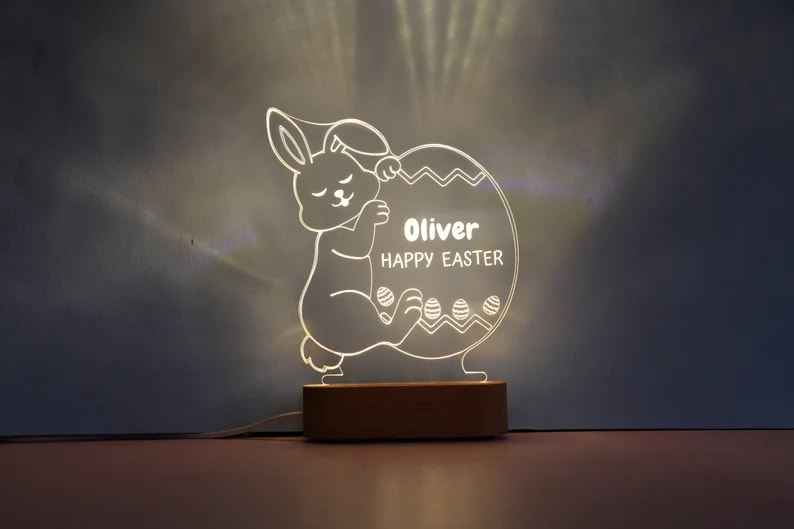 Personalized Easter Bunny Night Light - Boys and Girls Easter Gift - Personalized Easter Gifts - Personalised Easter Gift