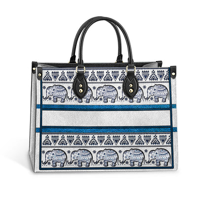 Personalized Elephant Mandala Border For Elephant Lovers Leather Bag - Women's Pu Leather Bag - Best Mother's Day Gifts