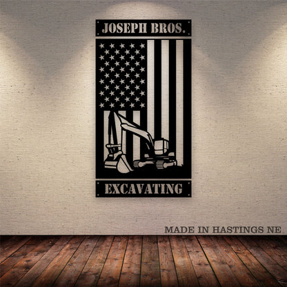 Personalized Excavator Vehicle Metal Sign - Metal Decor Wall Art - Heavy Equipment Operator Gifts