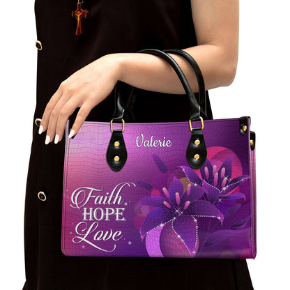 Personalized Faith Hope Love Leather Bag - Christian Pu Leather Bags For Women