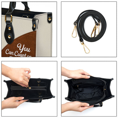 Personalized Floral Cross You Can Count On God Leather Bag - Christian Pu Leather Bags For Women