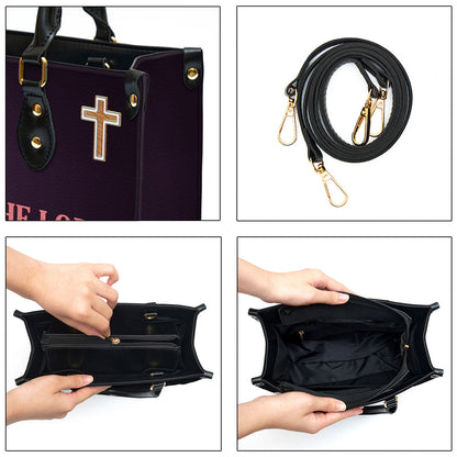 Personalized Flower I Will Not Fear Leather Bag - Christian Pu Leather Bags For Women